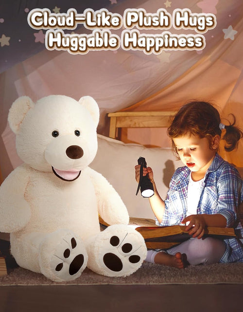Load image into Gallery viewer, Giant Teddy Bear with Big Footprints Big Teddy Bear Plush Stuffed Animals (Beige, 39 Inches)
